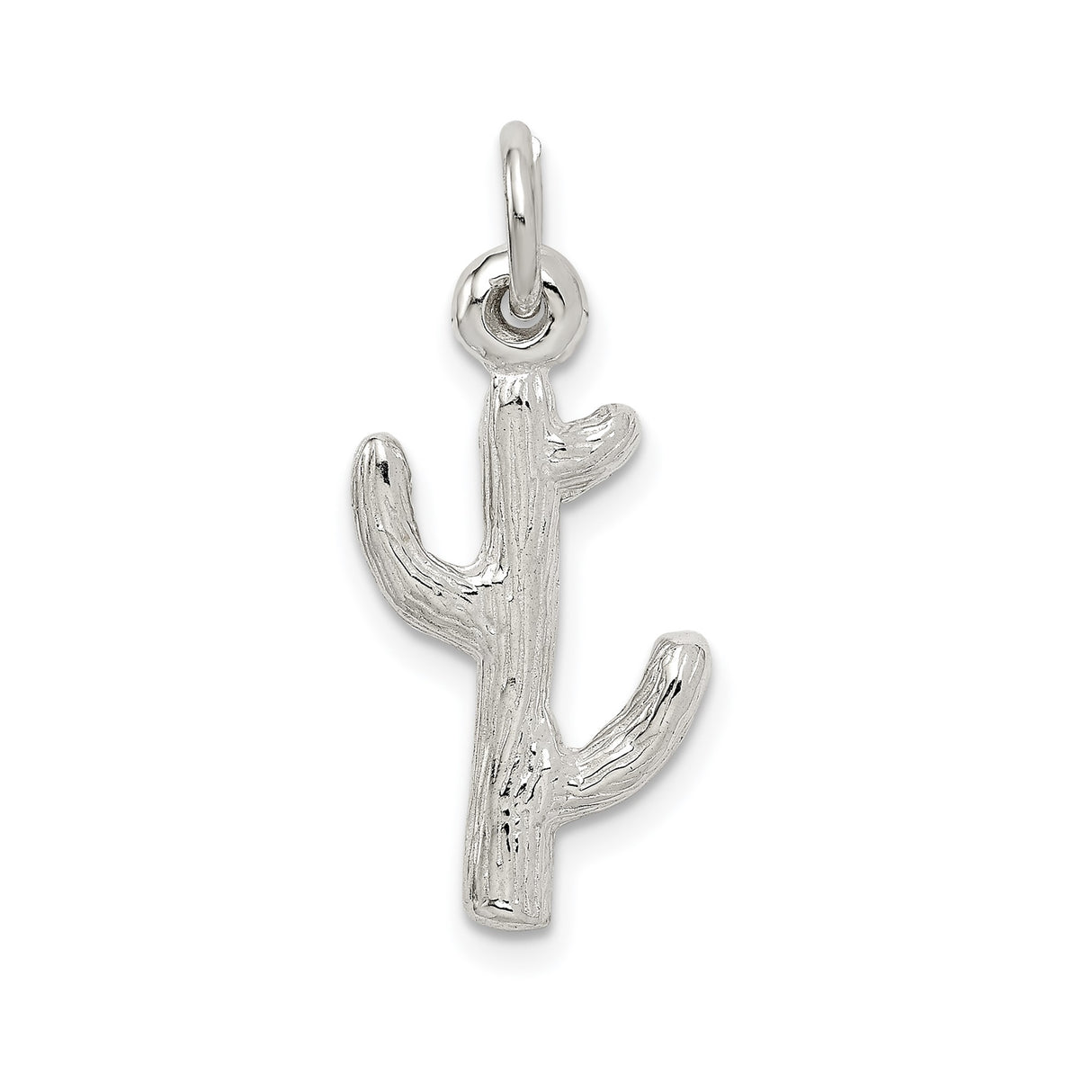 Sterling Silver Cactus Pendant, Desert Plant Charm, Boho Western Style Jewelry for Women or Unisex