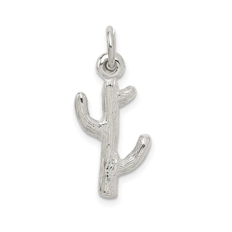 Sterling Silver Cactus Pendant, Desert Plant Charm, Boho Western Style Jewelry for Women or Unisex
