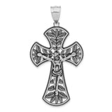 Sterling Silver Crucifix Cross Pendant with INRI Detailing, Vintage Religious Style