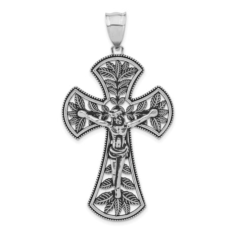 Sterling Silver Crucifix Cross Pendant with INRI Detailing, Vintage Religious Style