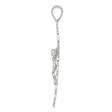 Sterling Silver Cross Pendant with Textured Crucifix, Religious Christian Jewelry for Men and Women
