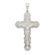 Sterling Silver Cross Pendant with Textured Crucifix, Religious Christian Jewelry for Men and Women