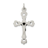 Antiqued and Brushed INRI Crucifix Charm Pendant in Real 925 Sterling Silver