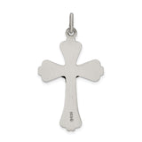 Sterling Silver Crucifix Pendant with INRI Jesus Cross, Antiqued Brushed Finish, Religious Charm