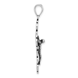 Sterling Silver Crucifix Pendant with INRI Cross and Filigree Design
