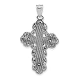 Sterling Silver Crucifix Pendant with INRI Cross and Filigree Design