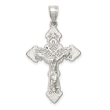 Sterling Silver Crucifix Cross Pendant with Jesus, Openwork INRI Christian Design