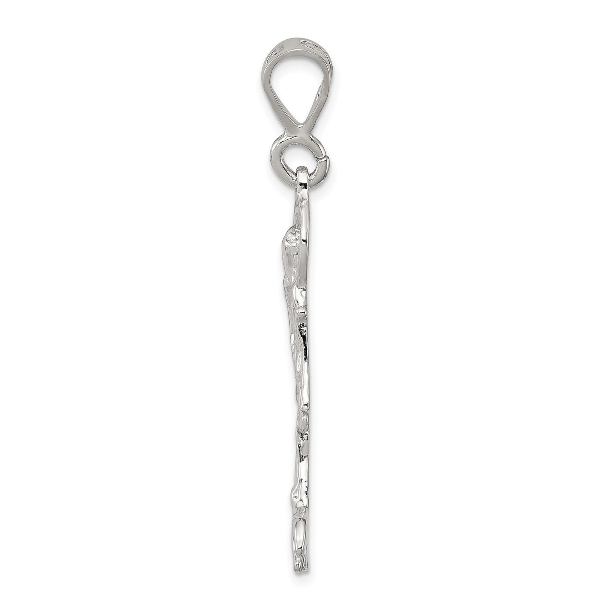 Sterling Silver Saint Pendant with Dog, Staff, Halo, Christian Religious Medal
