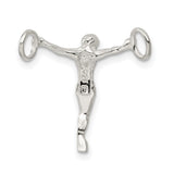 Sterling Silver Cross Pendant, Polished Minimalist Crucifix Design for Men and Women