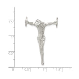 Sterling Silver Cross Pendant with Jesus Crucifix Design, Polished Religious Jewelry with Chain