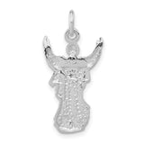 Sterling Silver Pendant with Robed Figure and Raised Arms, Christian Faith Symbol