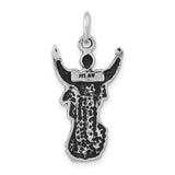 Sterling Silver Christian Pendant with Robed Figure and Raised Arms Symbolizing Faith and Resurrection