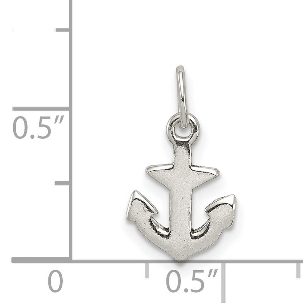 Polished Anchor Charm Pendant in Real 925 Sterling Silver