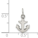 Polished Anchor Charm Pendant in Real 925 Sterling Silver
