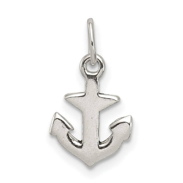 Polished Anchor Charm Pendant in Real 925 Sterling Silver