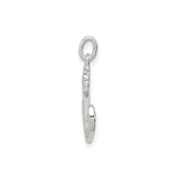 Sterling Silver Anchor Cross Pendant with Cubic Zirconia, Nautical Faith and Hope Design