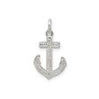 Sterling Silver Anchor Cross Pendant with Cubic Zirconia, Nautical Faith and Hope Design