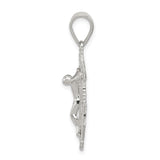 Sterling Silver Crucifix Cross Pendant with Anchor and Ship Wheel Details