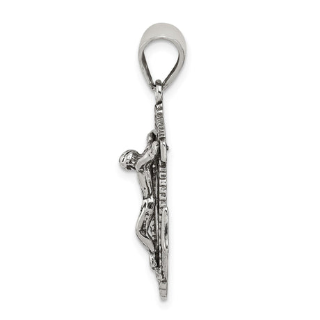 Sterling Silver Anchor Crucifix Pendant with Robed Jesus and Nautical Rope Accents