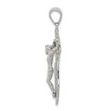 Sterling Silver Crucifix Anchor Cross Pendant with Nautical Maritime Rope Design