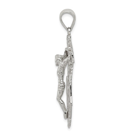 Sterling Silver Crucifix Anchor Cross Pendant with Nautical Maritime Rope Design