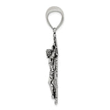Sterling Silver Crucifix Cross Pendant with Jesus and Nautical Anchor Design