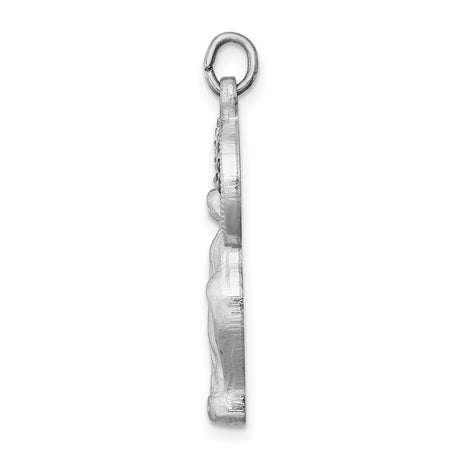 Sterling Silver Virgin Mary Pendant with Cubic Zirconia Halo, Catholic Religious Medal for Women