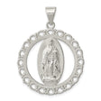 Sterling Silver Virgin Mary Pendant, Our Lady of Guadalupe Oval Medal, Catholic Religious Jewelry