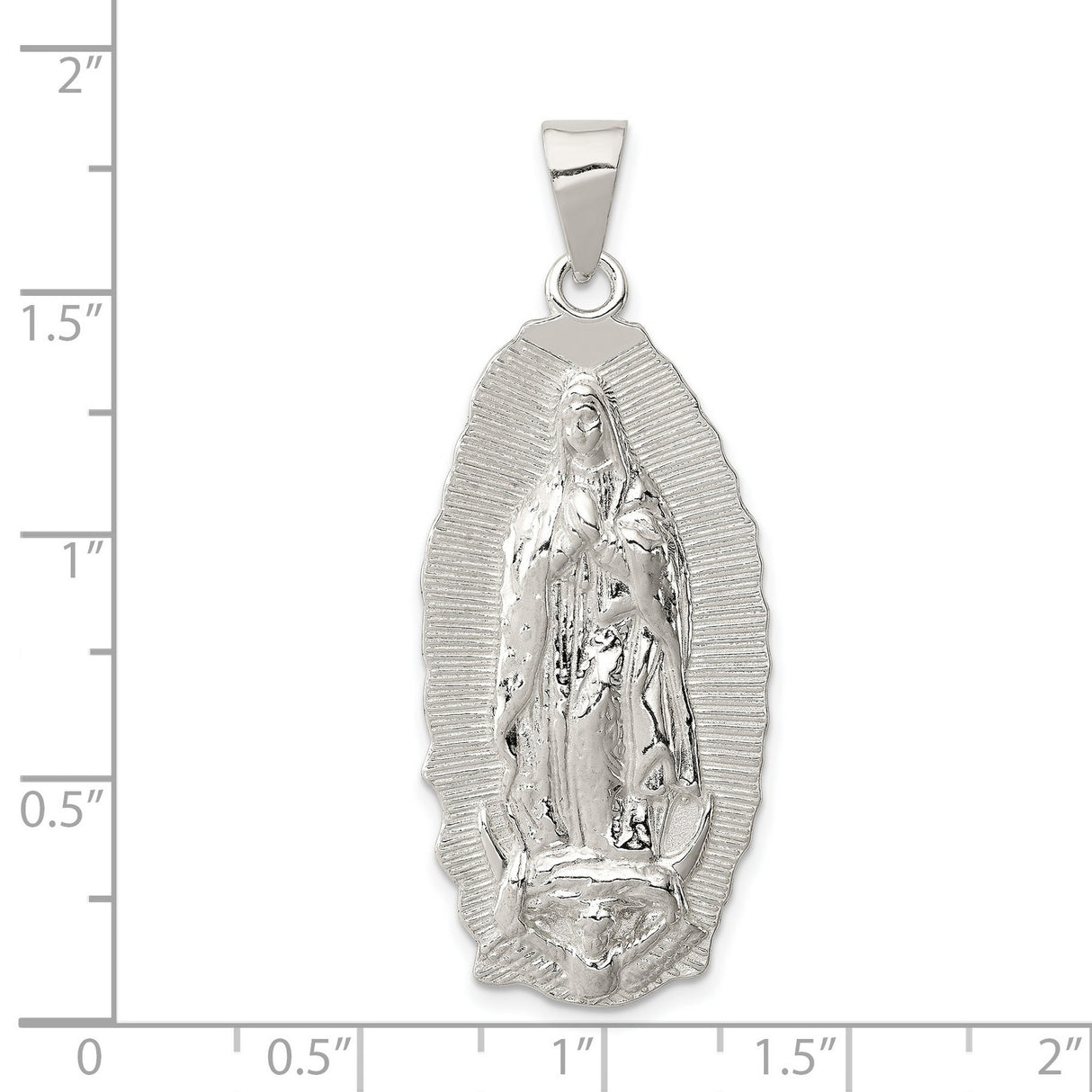 Sterling Silver Guadalupe Pendant Featuring Our Lady of Guadalupe Medallion