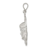 Sterling Silver Jesus Face Pendant with Crown of Thorns and Radiant Halo, Christian Charm