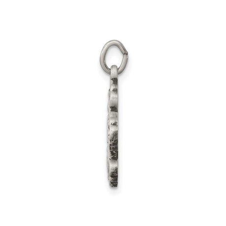 Sterling Silver Cross Pendant with Raised Cross Detail, Antiqued Religious Design