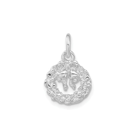 Sterling Silver Jesus Face Pendant with Crown of Thorns, Christian Faith Charm