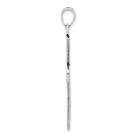 Sterling Silver Christian Pendant with Gothic Cross, Dove Detail, and Faith Charm
