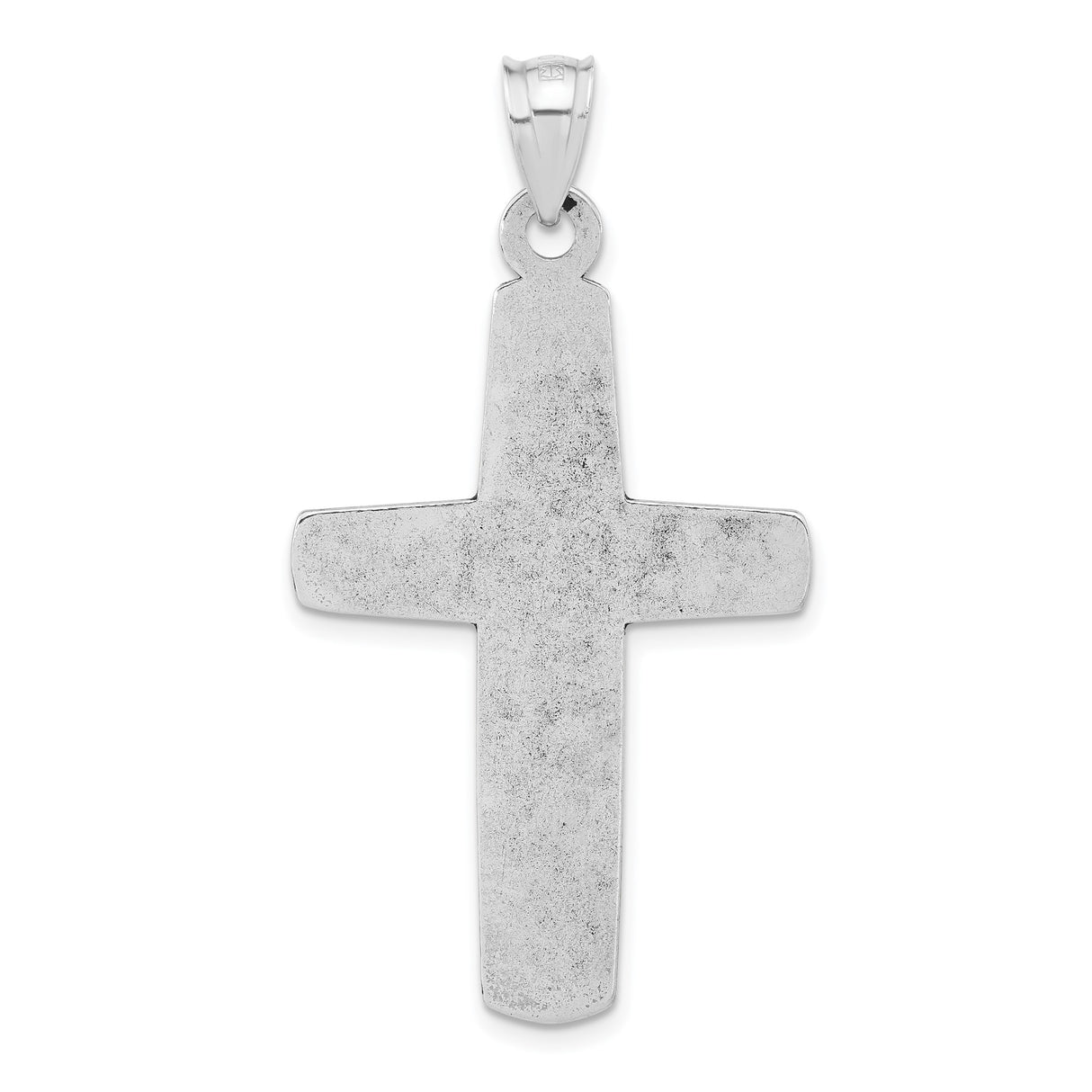 Sterling Silver Christian Pendant with Gothic Cross, Dove Detail, and Faith Charm