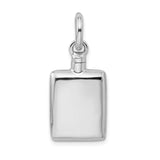 Sterling Silver Flask Pendant, Minimalist Rectangular Design, Discreet Keepsake Jewelry Charm