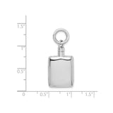 Sterling Silver Flask Pendant, Minimalist Rectangular Design, Discreet Keepsake Jewelry Charm