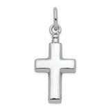 Sterling Silver Cross Pendant, Ash Holder Memorial Charm, Modern Faith Design for Men and Women