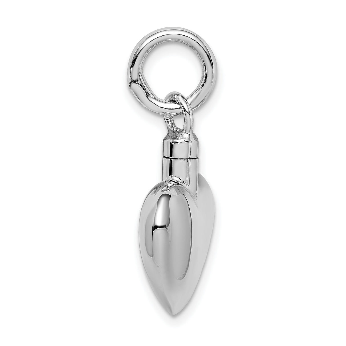 Sterling Silver Heart Shaped Pendant, Polished Memorial Ash Holder, Cremation Jewelry for Women