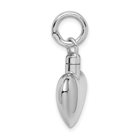 Sterling Silver Heart Shaped Pendant, Polished Memorial Ash Holder, Cremation Jewelry for Women