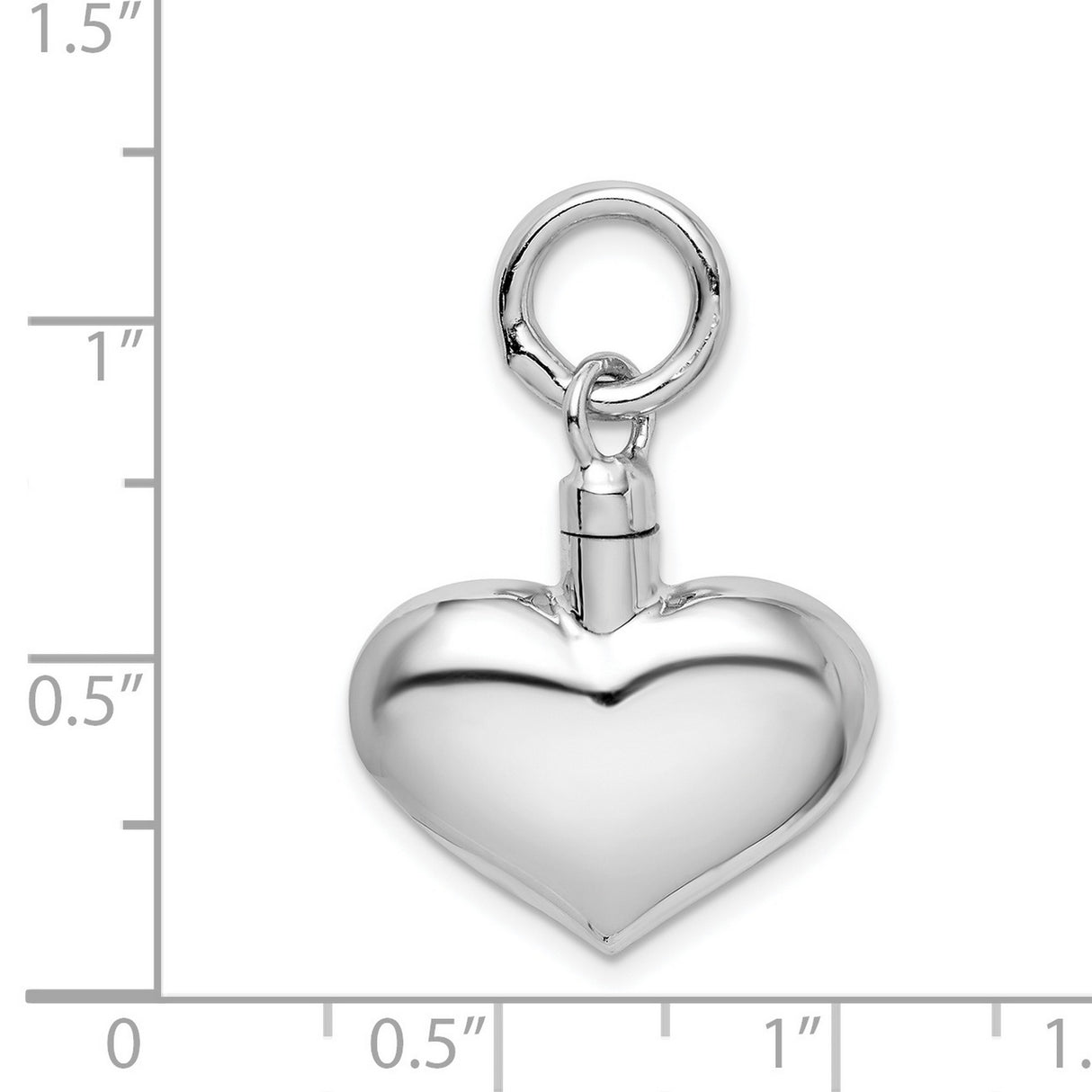 Sterling Silver Heart Shaped Pendant, Polished Memorial Ash Holder, Cremation Jewelry for Women