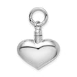 Sterling Silver Heart Shaped Pendant, Polished Memorial Ash Holder, Cremation Jewelry for Women