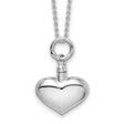 Puffy Heart Ash Holder Necklace Charm Pendant in Real 925 Sterling Silver