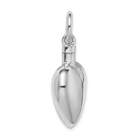 Sterling Silver Heart Urn Pendant, Polished Cremation Jewelry Keepsake for Women
