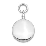 Sterling Silver Round Locket Pendant, High Polish Engravable Memorial Keepsake for Women or Unisex Wear