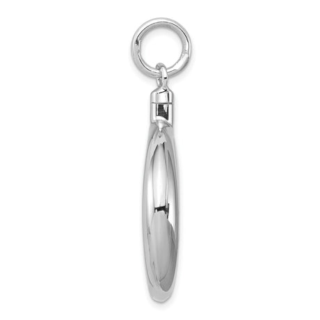 Polished Round Ash Holder Charm Pendant in Real 925 Sterling Silver