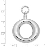 Polished Round Ash Holder Charm Pendant in Real 925 Sterling Silver