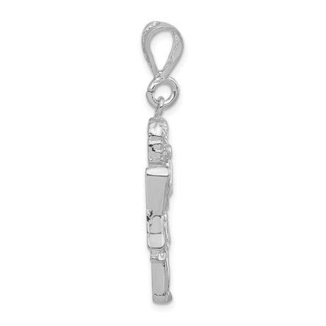 Sterling Silver Angel Pendant with Trumpet, Guardian Symbol of Faith and Protection