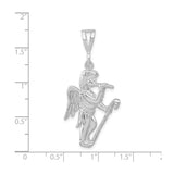 Sterling Silver Angel Pendant with Trumpet, Guardian Symbol of Faith and Protection