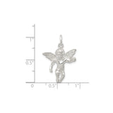 Sterling Silver Angel Pendant with 3D Winged Cherub, Religious Christian Jewelry for Women