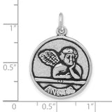 Antiqued Raphael Angel Charm Pendant in Real 925 Sterling Silver